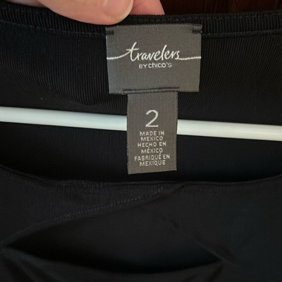 Chicos travelers black tunic blouse with cut out detailing - Picture 6 of 11